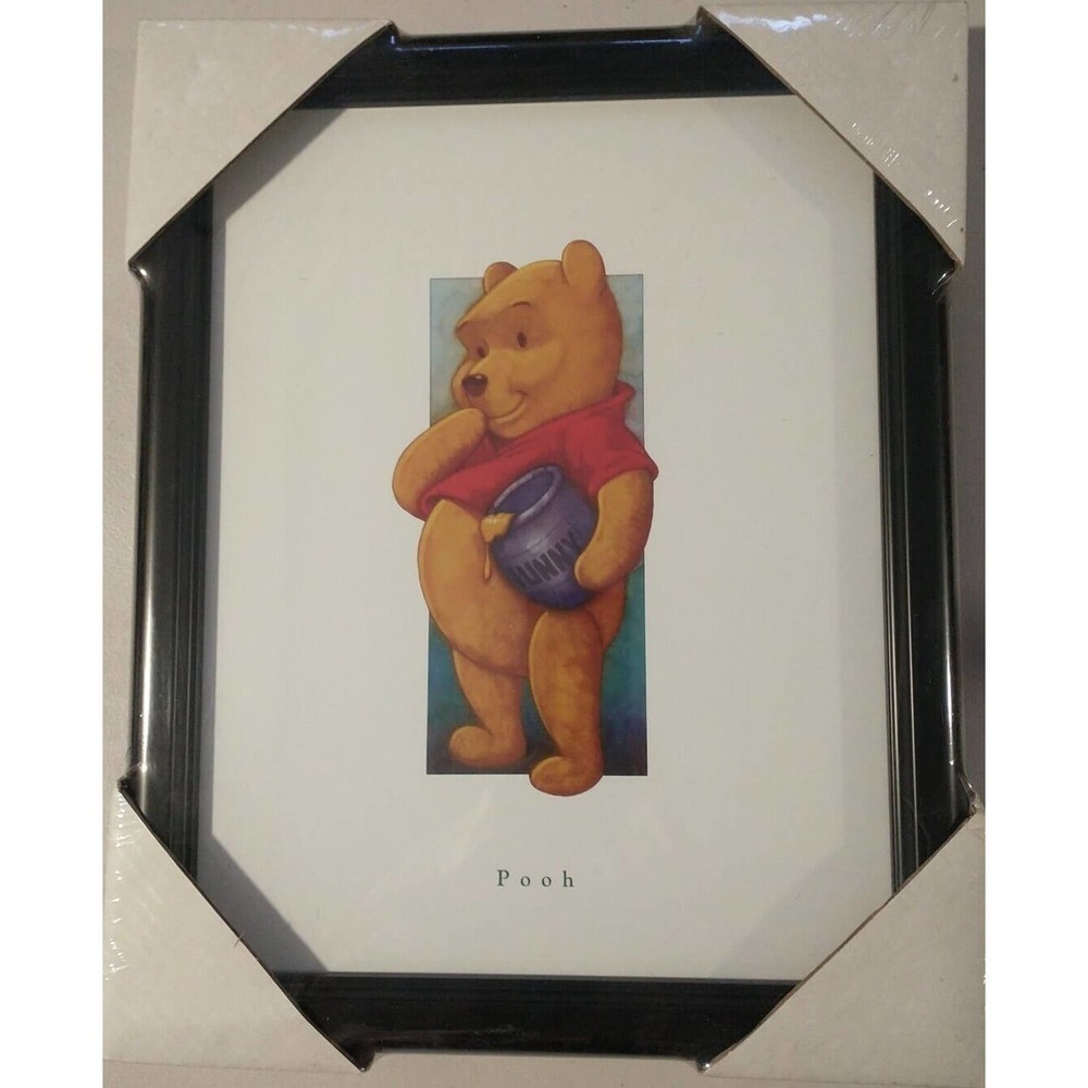 Winnie The Pooh Lithograph Picture 11x14 Framed Disney Wall Art Nursery Decor